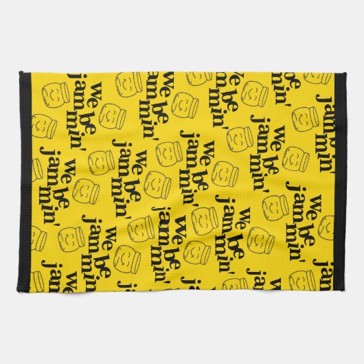 私たちおもしろいはJammin'笑顔の踊り缶詰ジャース キッチンタオル (横)