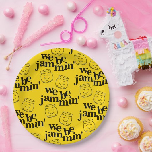 私たちおもしろいはJammin'笑顔の踊り缶詰ジャース ペーパープレート (パーティー)