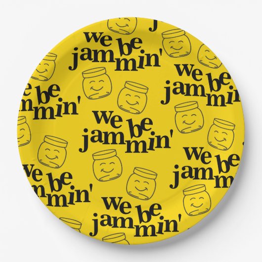 私たちおもしろいはJammin'笑顔の踊り缶詰ジャース ペーパープレート (正面)