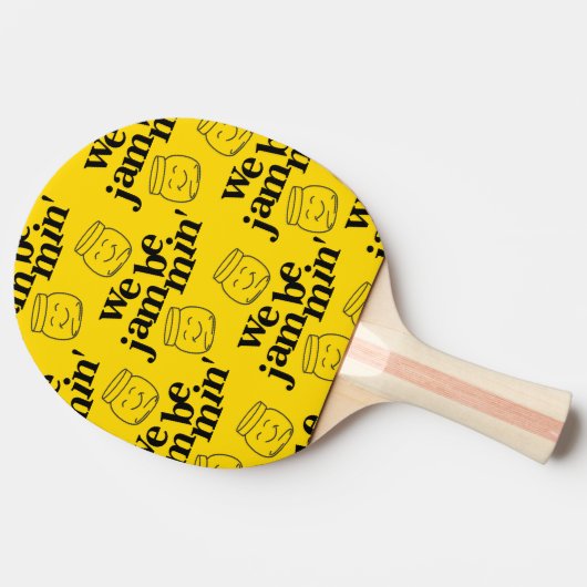 私たちおもしろいはJammin'笑顔の踊り缶詰ジャース 卓球ラケット (横)