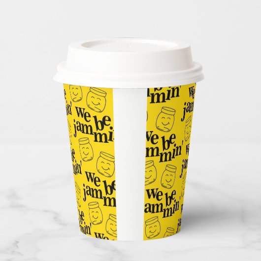 私たちおもしろいはJammin'笑顔の踊り缶詰ジャース 紙コップ (左)