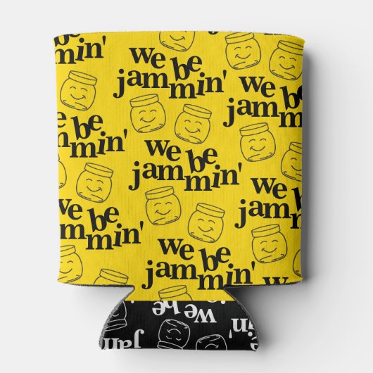 私たちおもしろいはJammin'笑顔の踊り缶詰ジャース 缶クーラー (裏面)