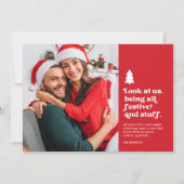 私たちおもしろいを見てクリスマスのフェスティバル写真 シーズンカード (正面)