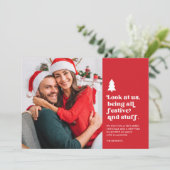 私たちおもしろいを見てクリスマスのフェスティバル写真 シーズンカード (スタンド正面)