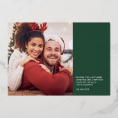 私たちおもしろいを見てクリスマスのフェスティバル写真 箔シーズンカード (正面)