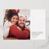 私たちおもしろいを見てクリスマスのフェスティバル写真 箔シーズンカード (正面)