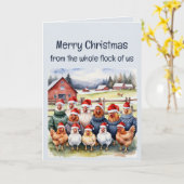 私たちおもしろいチキングループのクリスマスの願いの群れ カード (黄色い花)