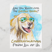 私たちおもしろい全員の退職祝い 箔シーズンカード (正面)