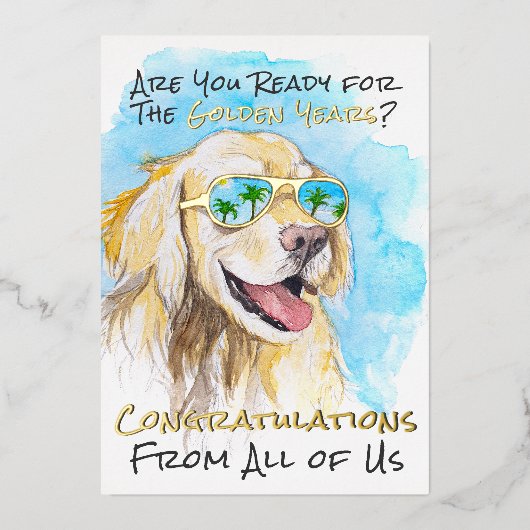 私たちおもしろい全員の退職祝い 箔シーズンカード (正面)