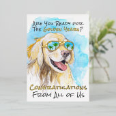 私たちおもしろい全員の退職祝い 箔シーズンカード (立ち正面)