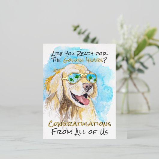 私たちおもしろい全員の退職祝い 箔シーズンポストカード (立ち正面)