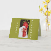 私たちおもしろい全員の鶏の誕生日カード カード (黄色い花)