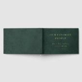 私たちお気に入りのの人結婚々の森の緑と金ゴールド ゲストブック (全面)