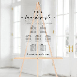 私たちお気に入りのの人結婚の7つのテーブル席 アクリルサイン