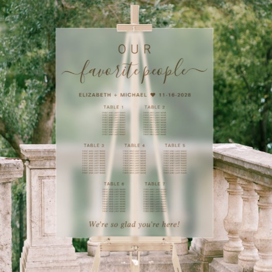 私たちお気に入りのの人結婚の7つのテーブル席 アクリルサイン