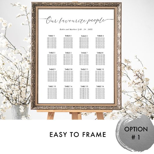 私たちお気に入りのの人結婚席チャートのサイン ポスター
