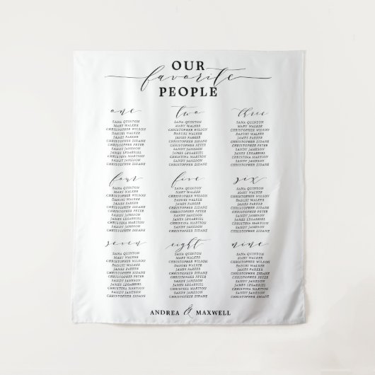 私たちお気に入りのの人結婚席表 タペストリー (正面)