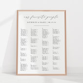 私たちお気に入りのの人 |アルファベット順の座席表 ポスター