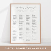 私たちお気に入りのの人 |アルファベット順の座席表 ポスター