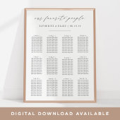 私たちお気に入りのの人 |スクリプト結婚のシーティングチャート ポスター