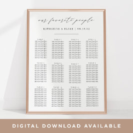 私たちお気に入りのの人 |スクリプト結婚のシーティングチャート ポスター