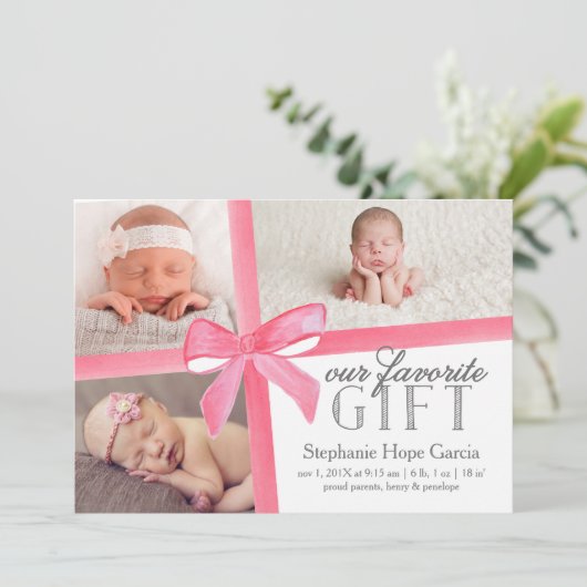 私たちお気に入りのの贈り物の誕生発表ファースト・ホリデー 案内状 (スタンド正面)