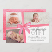 私たちお気に入りのの贈り物の誕生発表ファースト・ホリデー 案内状 (正面/裏面)