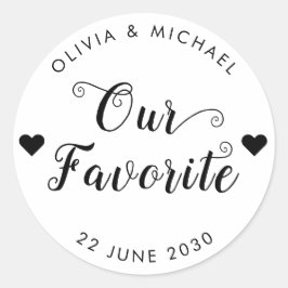 私たちお気に入りの新郎新婦ラベル結婚式の引き出物バッグ ラウンドシール
