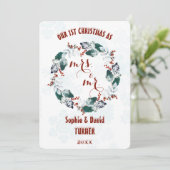 私たちお洒落の初めてのクリスマス冬リース シーズンカード (スタンド正面)