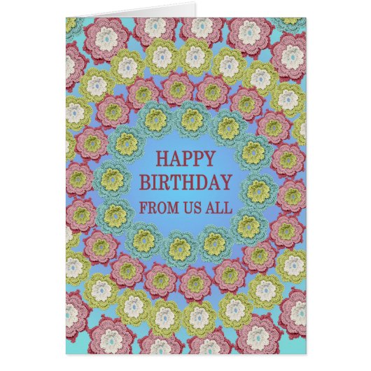 私たちからすべての誕生日かぎ編み花 (正面)