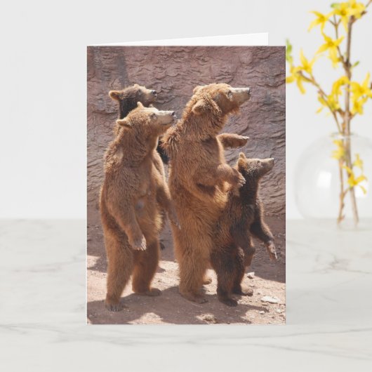 私たちからの誕生日すべての（家族）ベアカード カード (黄色い花)