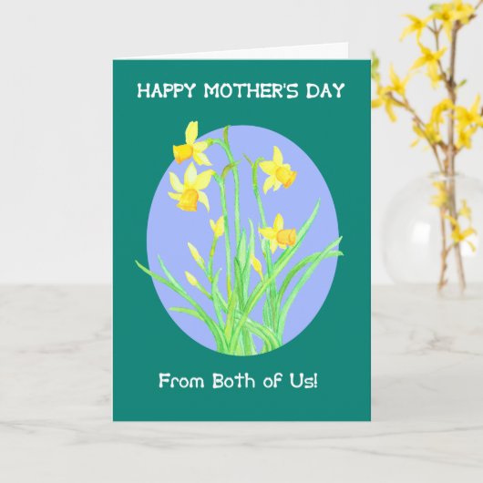 私たちかわいらしの母の日の両方から水仙 カード (黄色い花)