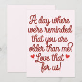 私たちがあなたが私より年上であることを再認識させられる日 招待状 (正面/裏面)