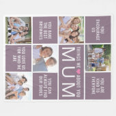 私たちがあなたについて愛するものMum Photo Collage フリースブランケット (正面(横))