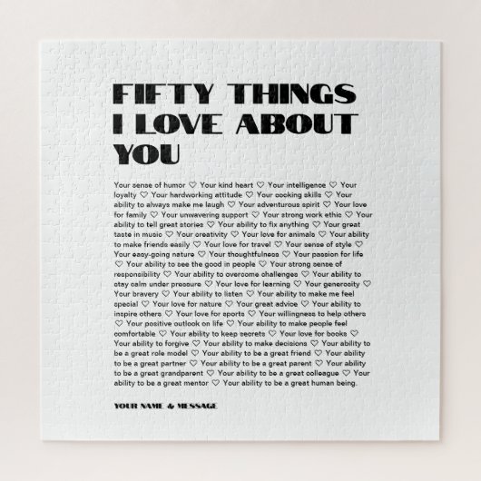 私たちがあなたについて愛する50事バレンタインデーの贈り物 ジグソーパズル (縦)