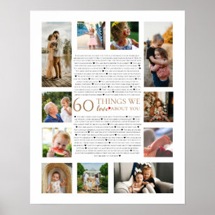 私たちがあなたについて愛する60事写真の誕生日50日 ポスター