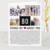 私たちがあなたに対して愛する80もの | 80誕生日 カード (黄色い花)