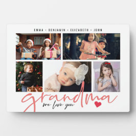 私たちがあなたを愛するおばあちゃんモダン写真コラージュ フォトプラーク