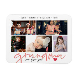 私たちがあなたを愛するおばあちゃんモダン写真コラージュ マグネット