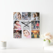 私たちがあなたを愛するおばあちゃん写真コラージュ スクエア壁時計 (ホーム)