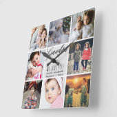 私たちがあなたを愛するおばあちゃん写真コラージュ スクエア壁時計 (傾斜)