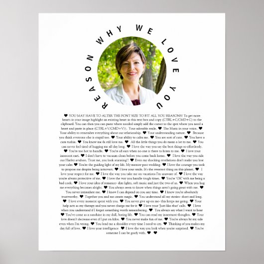 私たちがあなたを愛する写真の理由 ポスター (正面)