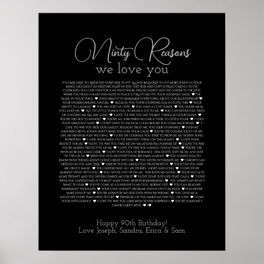 私たちがあなたを愛する理由ポスターブラック90 ポスター (正面)