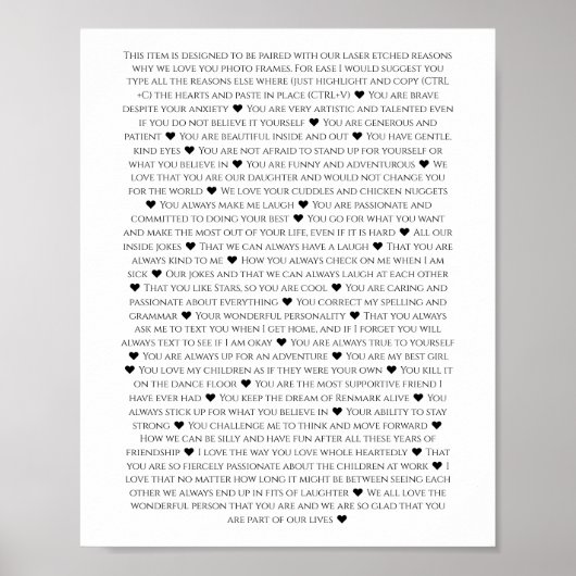 私たちがあなたを愛する理由マイルストーン誕生日 ポスター (正面)