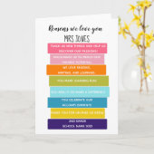 私たちがあなたを愛する理由先生積み上げ本 カード (黄色い花)