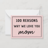 私たちがあなたを愛する理由 ママ 母の日 かわいい ノートカード (正面)