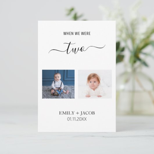 私たちがいた時代の写真 ミニマル ウェディング テーブル デコレーション (スタンド正面)