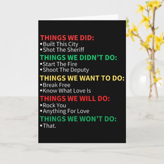 私たちがしたこと この街を作った シェリフを撃った カード (黄色い花)