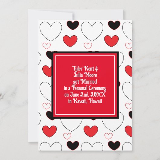 私たちがやった |我々は駆け落ちた 得 | 結婚した 案内状 (裏面)