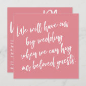 私たちがイチゴ延期のカードを抱き締め結婚ることができるとき 招待状 (正面/裏面)